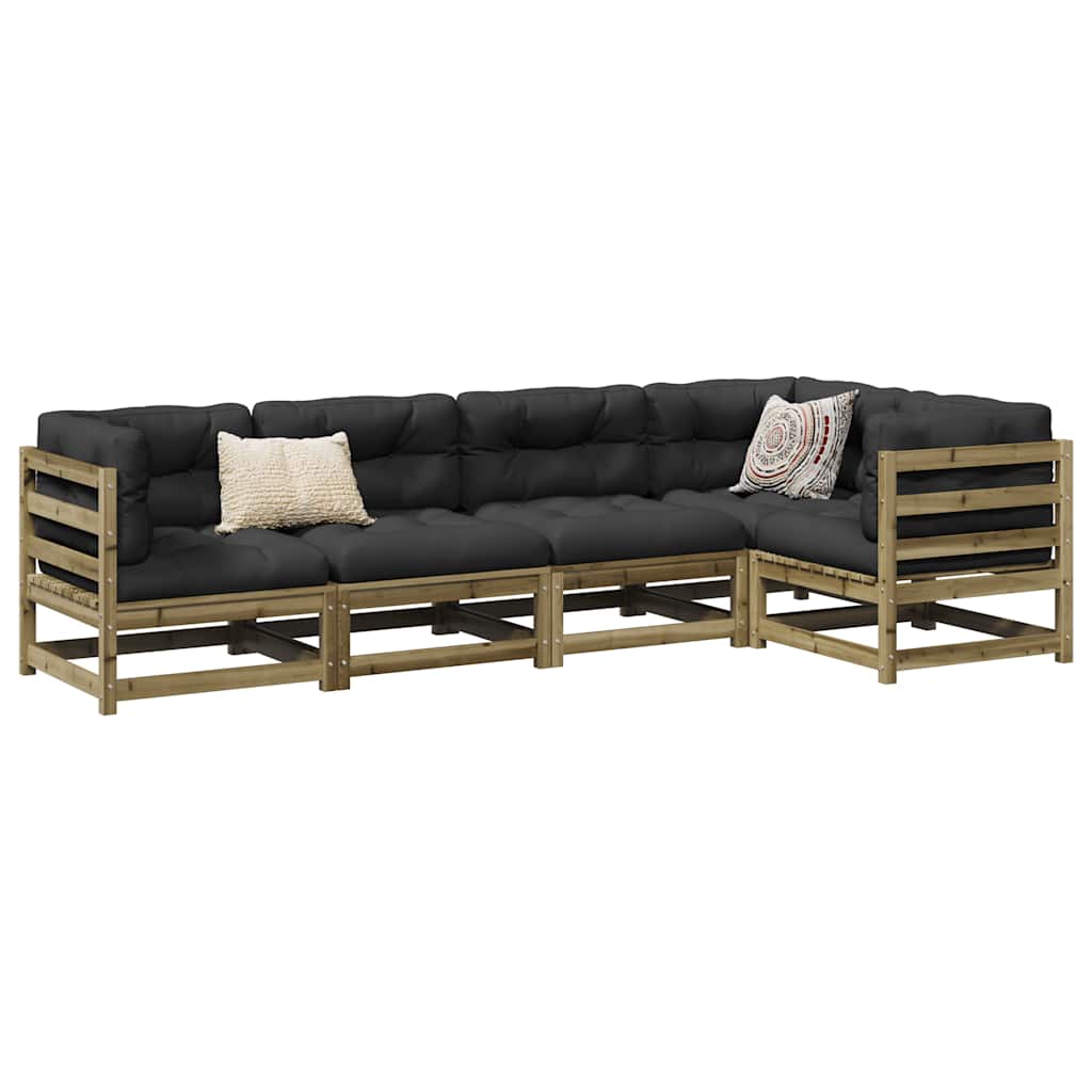 5 Piece Garden Sofa Set Pressure Treated Pine Wood