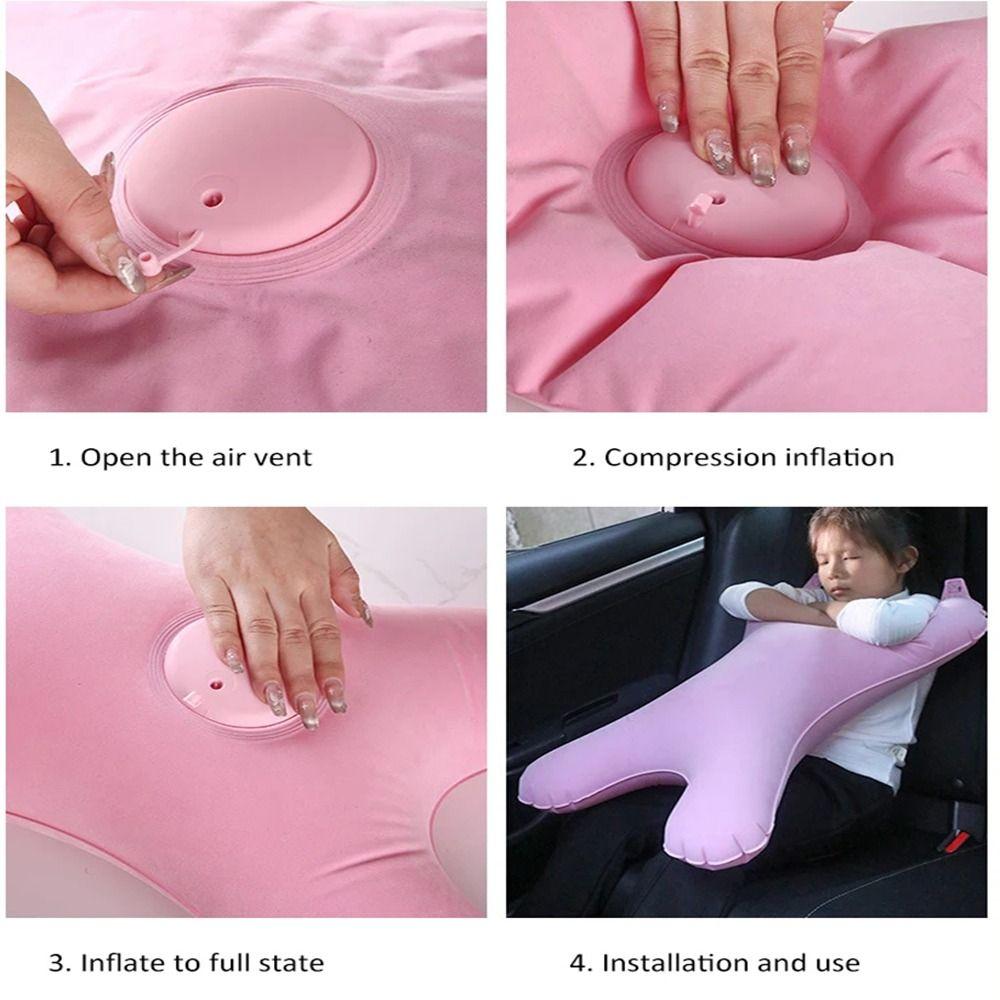 Head Support Car Sleeping Pillow for Kids Self Inflatable Car Headrest  Resting