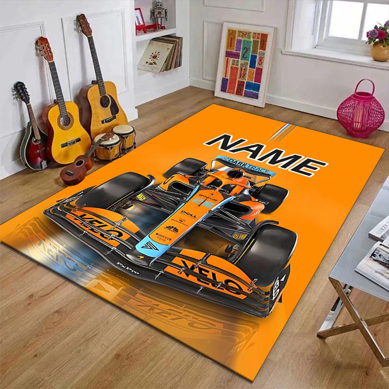 Custom Landos Norris Racing Mat Personalized Name, Polyester Washable Indoor Entryway Rug, Gift for Christmas, Easter, Thanksgiving Day