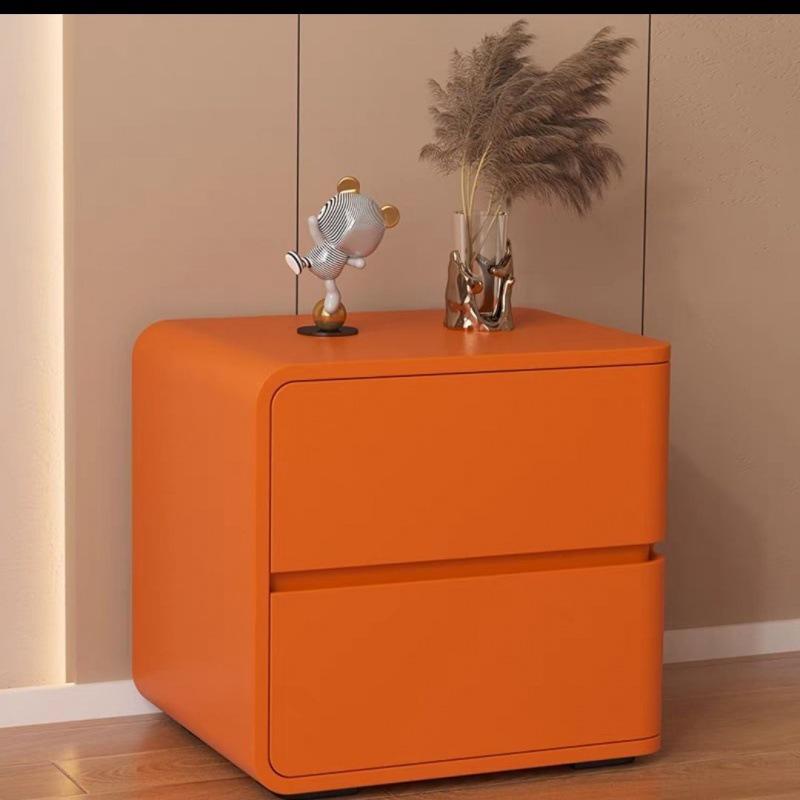 Modern Cream Leather Bedside Table - No Installation Needed