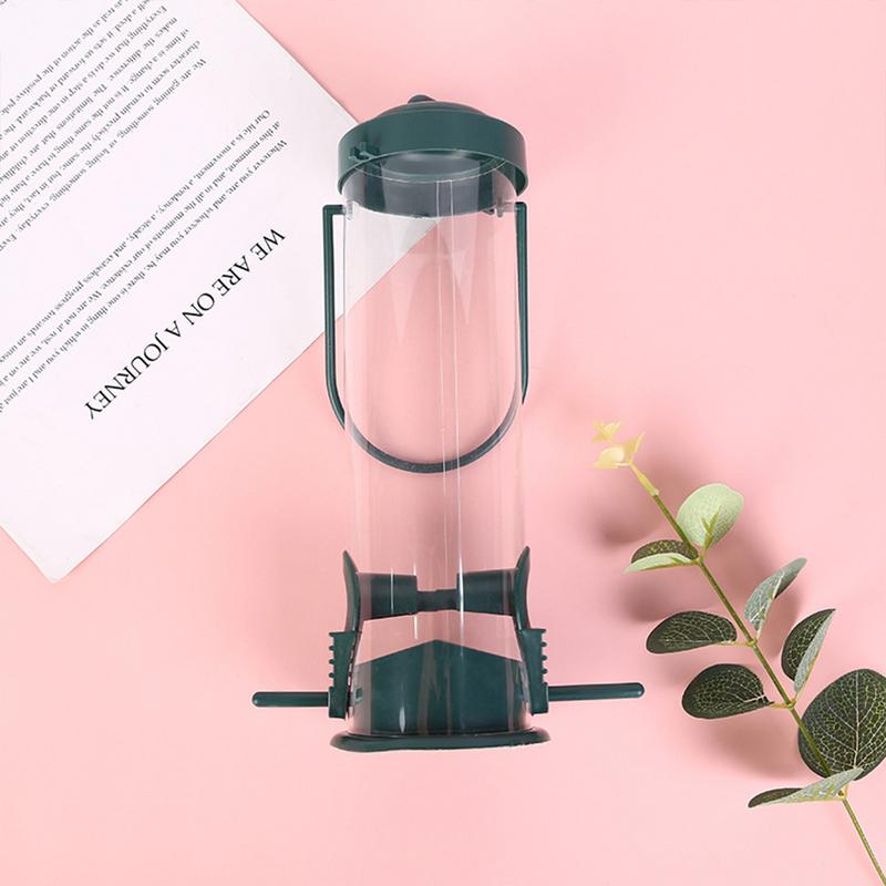 Squirrel Proof Bird Food Container Dangling Bird Feeder PP Bird Food Dispenser Container Tubular Bird Feeders For Pet Supplies