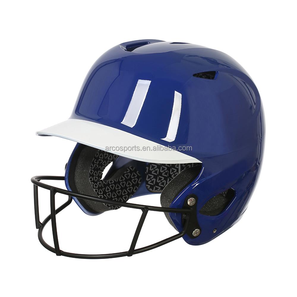 Custom Professional Baseball Helmet With Jaw Guard Safety Protective Softball Baseball Helmet S синий