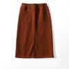 from Cupboard Original Single Fashion All-Match Autumn and Winter Thickened plus Velvet Skirt Women's Elastic Lace Pocket Split Straight Skirt