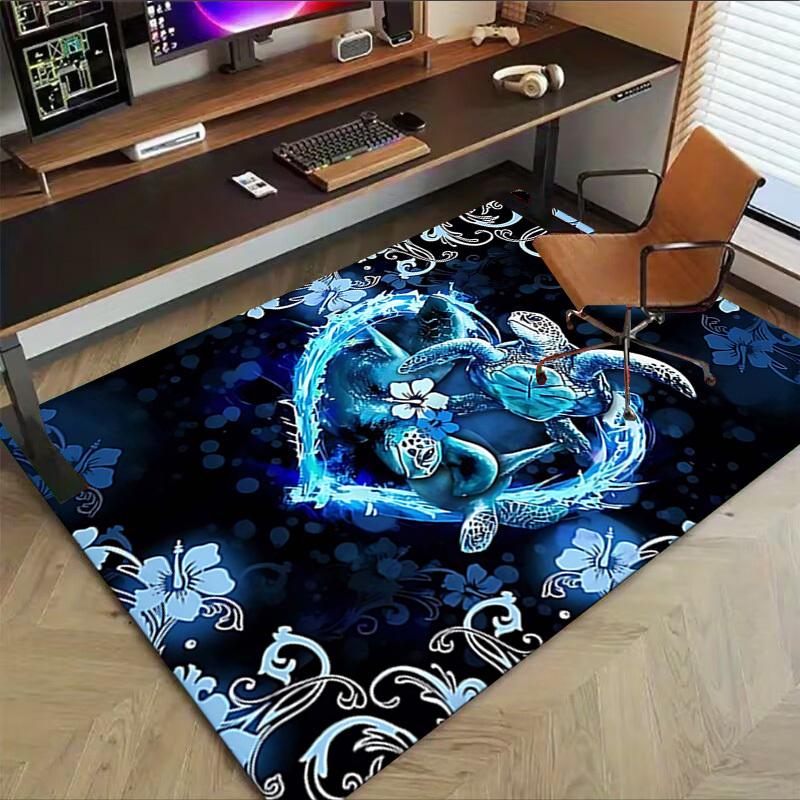 1PC Sea Turtles Heart Extra Large Non-Slip Floor carpet, Office, family, bedroom, Studio - Large Area RugJ0408