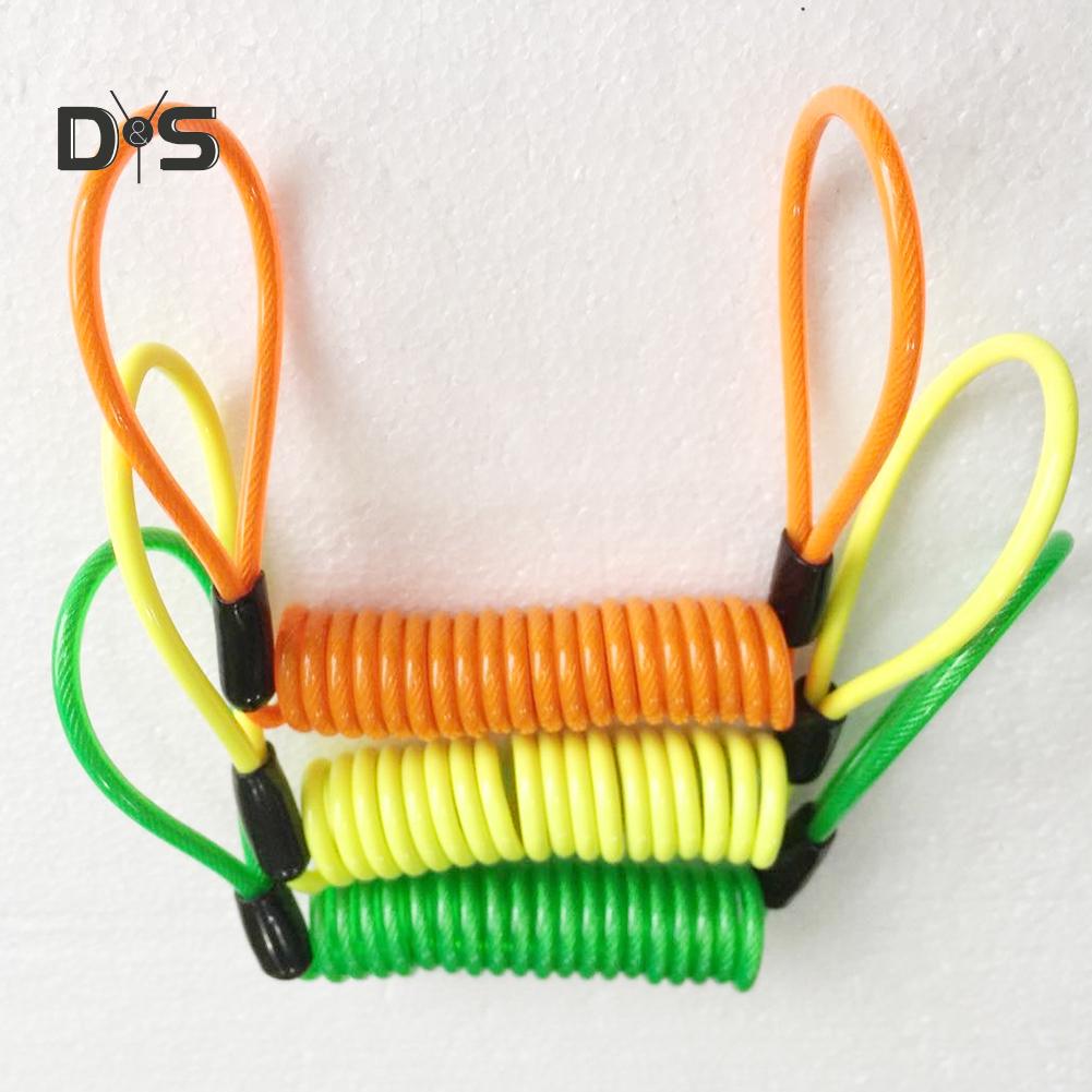 DYS Auto Shop 120cm Motorcycle Motorbike Security Disc Brake Lock Spring Reminder Cable Coil