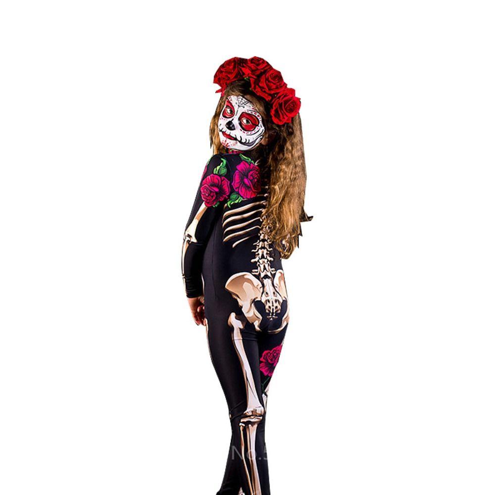 Halloween Skeleton Bodysuit Child Adult Women Costumes Performance Devil Ghost Jumpsuit  Carnival