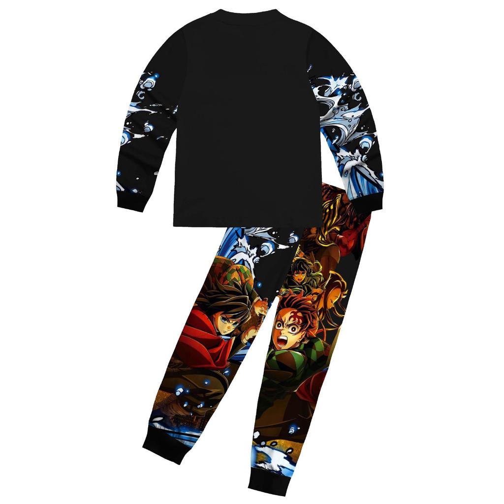 New Movie Comic Print Long Sleeve Pajama Set for Kids and Teens