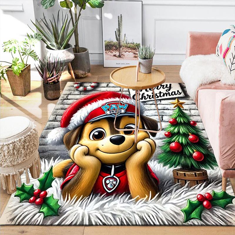 1Pc Paw Patrol Christmas Spirit Rug Office Carpet Indoor Outdoor Doormat Nonslip Soft And Comfortable Living Room Christmas Halloween Gift D91879