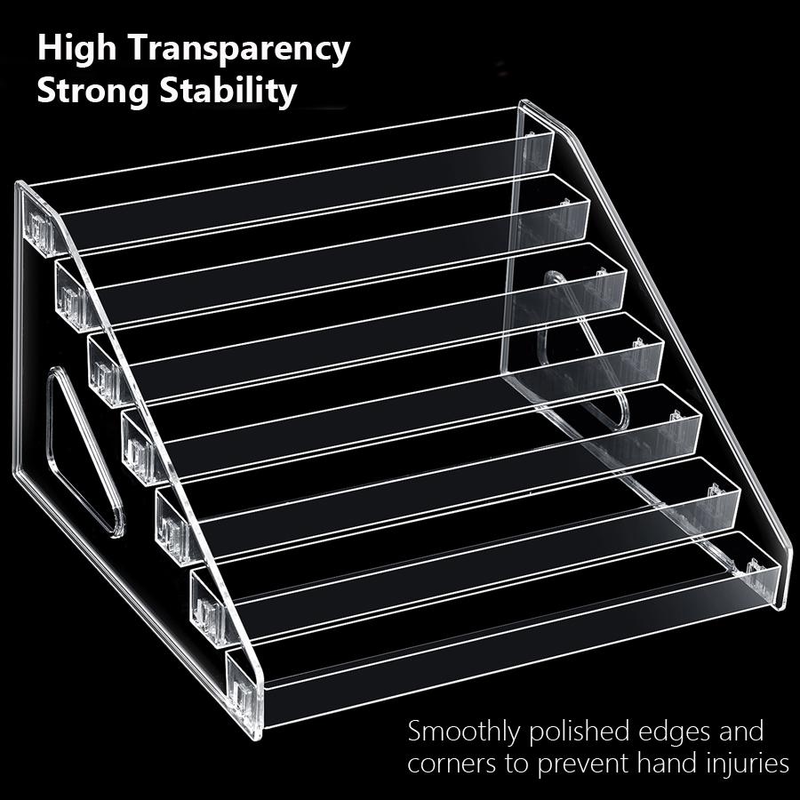 7 Layers Acrylic Nail Polish Display Rack Transparent Makeup Organizer Gel Polish Stand for Beauty Salons & Home Use