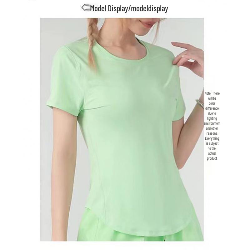 Women s Quick-Dry Loose Fit Sports Yoga Top - Breathable & Short Sleeve for Summer L