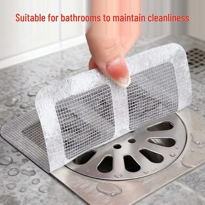 Disposable Anti-Clog Floor Drain Filter - Insect & Hair Resistant Mesh Sticker for Kitchen & Bathroom
