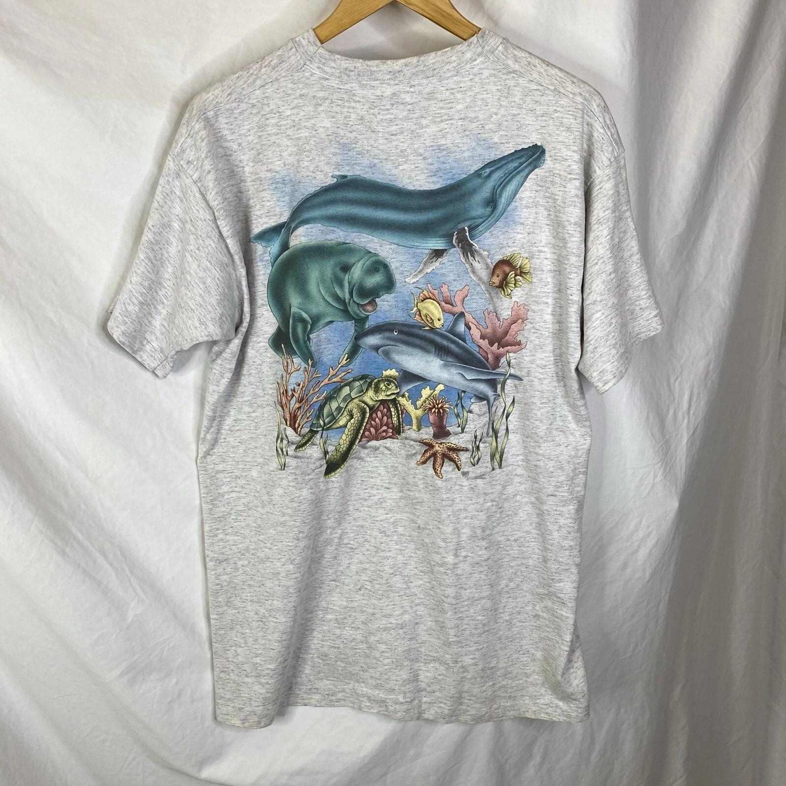 

80s 90s Destin Lifestyle Marine Mammals Wildlife single stitch t-shirt size XL S