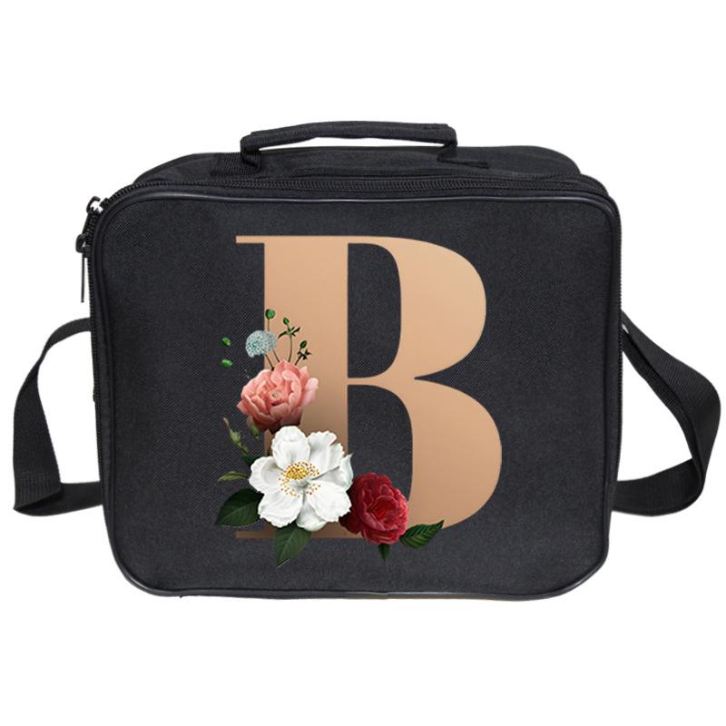 Neue bedruckte Lunchtasche mit 26 Buchstaben, großes Fassungsvermögen, Mehrfachtaschen-Lunchbox-Tasche