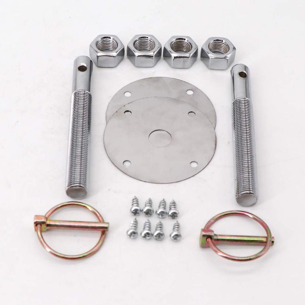 KIPA Stainless Hood Pin Set Chrome Hardware For Chevy Ford Mopar Drag Racing Race Durable # 4056