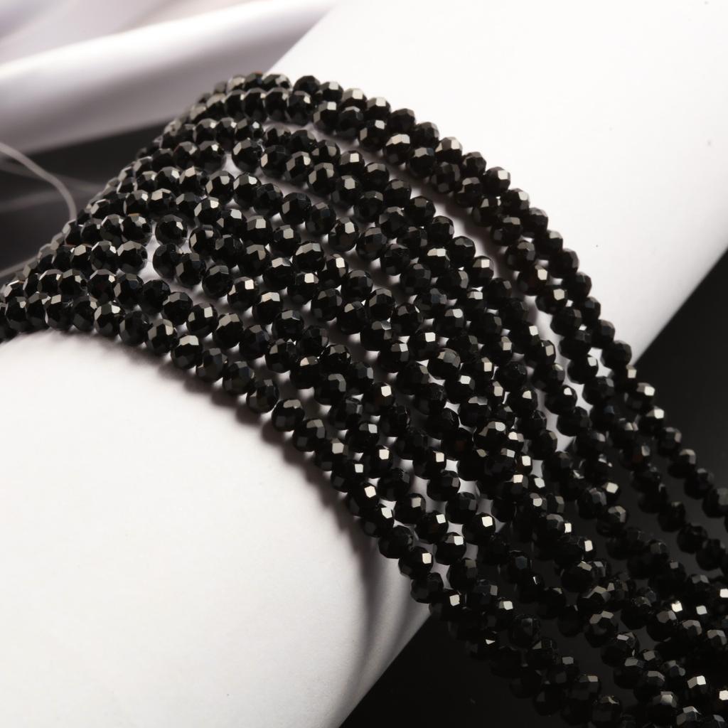 4/6mm Pink Black White Red Rondelle Austria Faceted Crystal Beads Round Glass Beads Loose Spacer Beads for Jewelry Making DIY