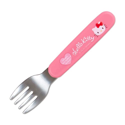 Sanrio Hello Kitty Spoon & Fork Set for Children, with Case, Antibacterial, Dishwasher and Dryer Safe, Name Sticker Included, Made in Japan, 878880 SA