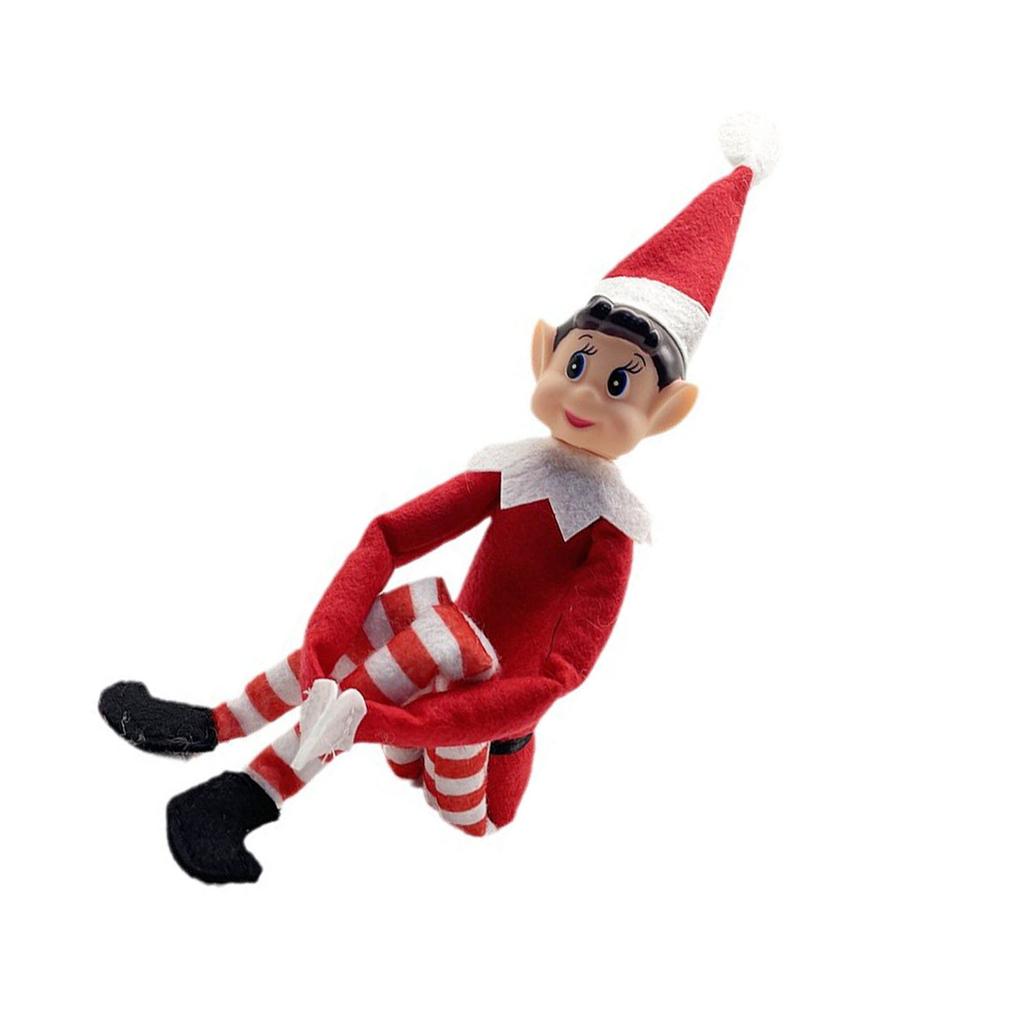 Christmas Long Legged Elf Ornament Red Sitting Elf Ornament Christmas Decoration for Home
