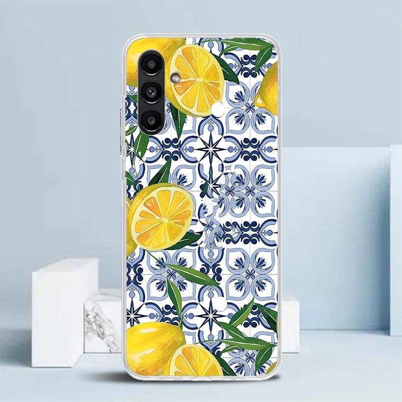 Mediterranes Zitronen Cover für Samsung Galaxy A17 A37 A57 A16 A26 A36 A56 A15 A14 A55 Handyhülle A13 A53 A25 A35 A24 A34 A23 A33