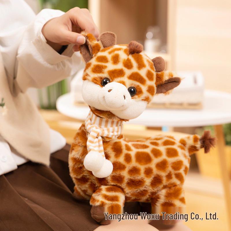 Cross-border Giraffe Plush Toy: Cute Zoo Animal Stuffed Pillow for Kids