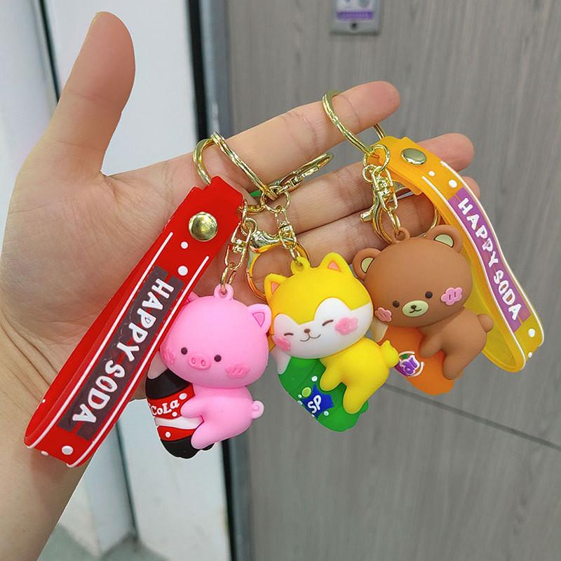Rabbit Adorable Cartoon Animal Bubble Water Keychain Cute Silicone Accessory