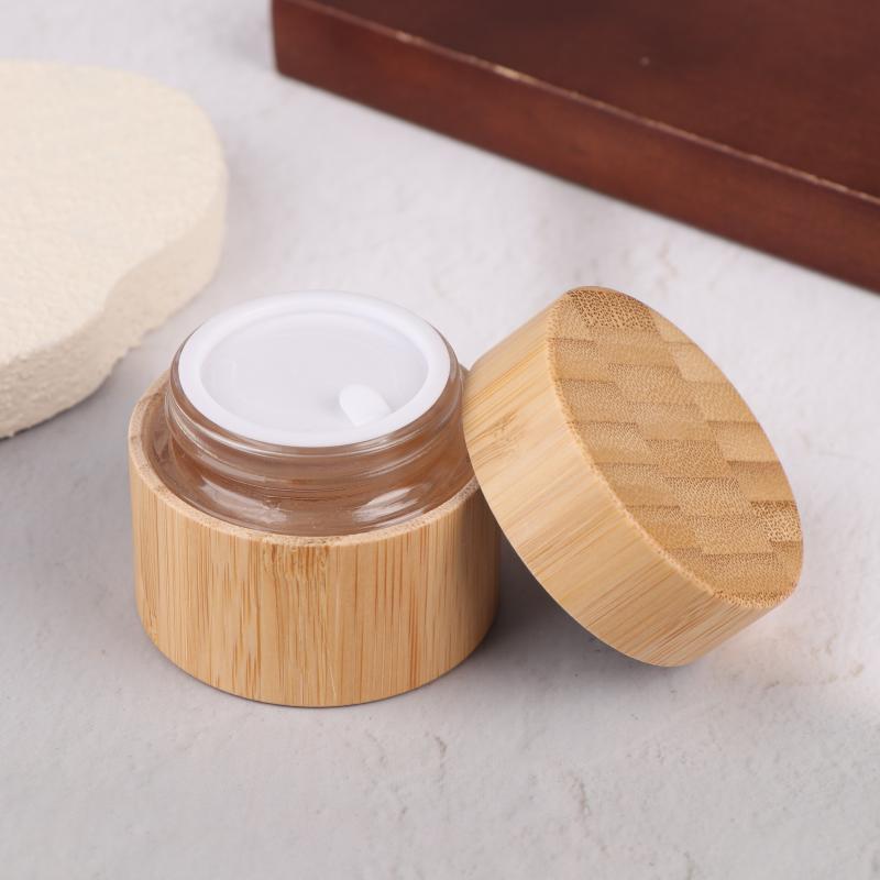 Bamboo Cream Jar Travel Container Lip Balm Jars Containers Face Lotion Container Eye Cream Sample Jars Cosmetic Container
