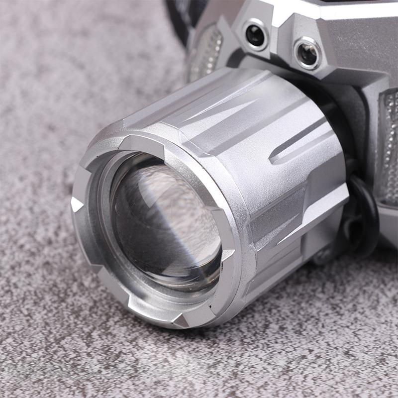 Hohe Leistung Rot/Weiß/Gelb/Blau Licht Vier Lichtquellen USB Wiederaufladbare Stirnlampe Outdoor Langstrecken Notfall-Stirnlampe