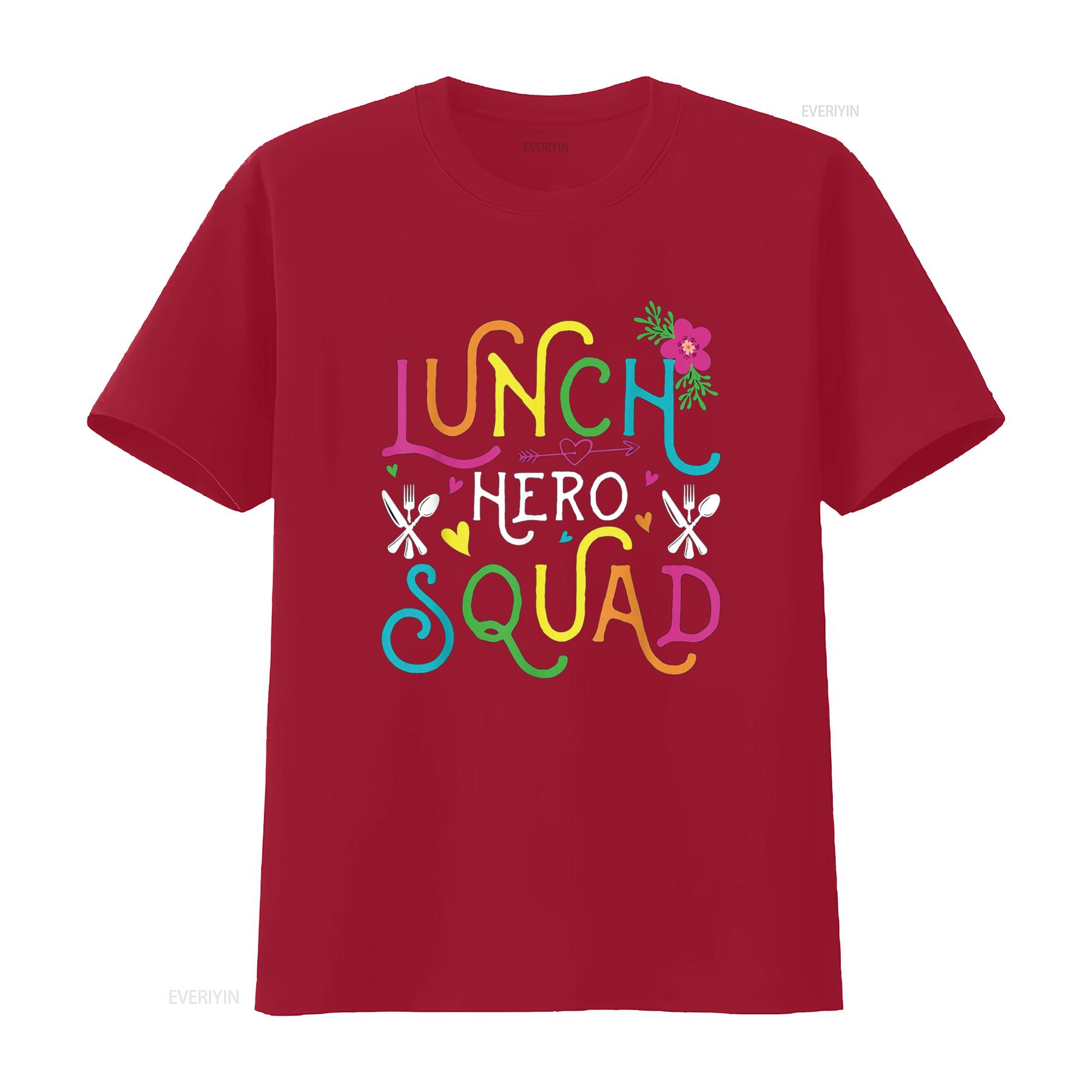 School Lunch Hero Squad Funny Cafeteria Workers T Shirt vintage Washed graphic Comfortable homme Top For Everyday Wear Slightly S