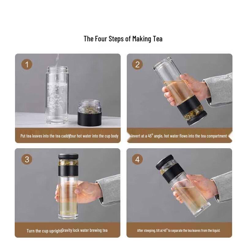 Gift Monkey Double-Layer Glass Tea Infuser Bottle
