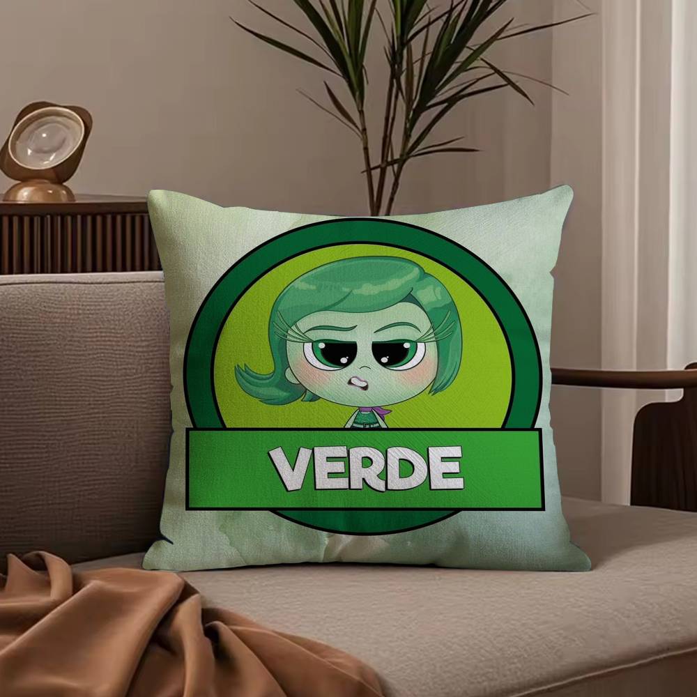 Cartoon I-Inside O-Out Pillow Case Anti-dustmite Pillowcase Invisible zipper silky short plush Sofa cushion cover