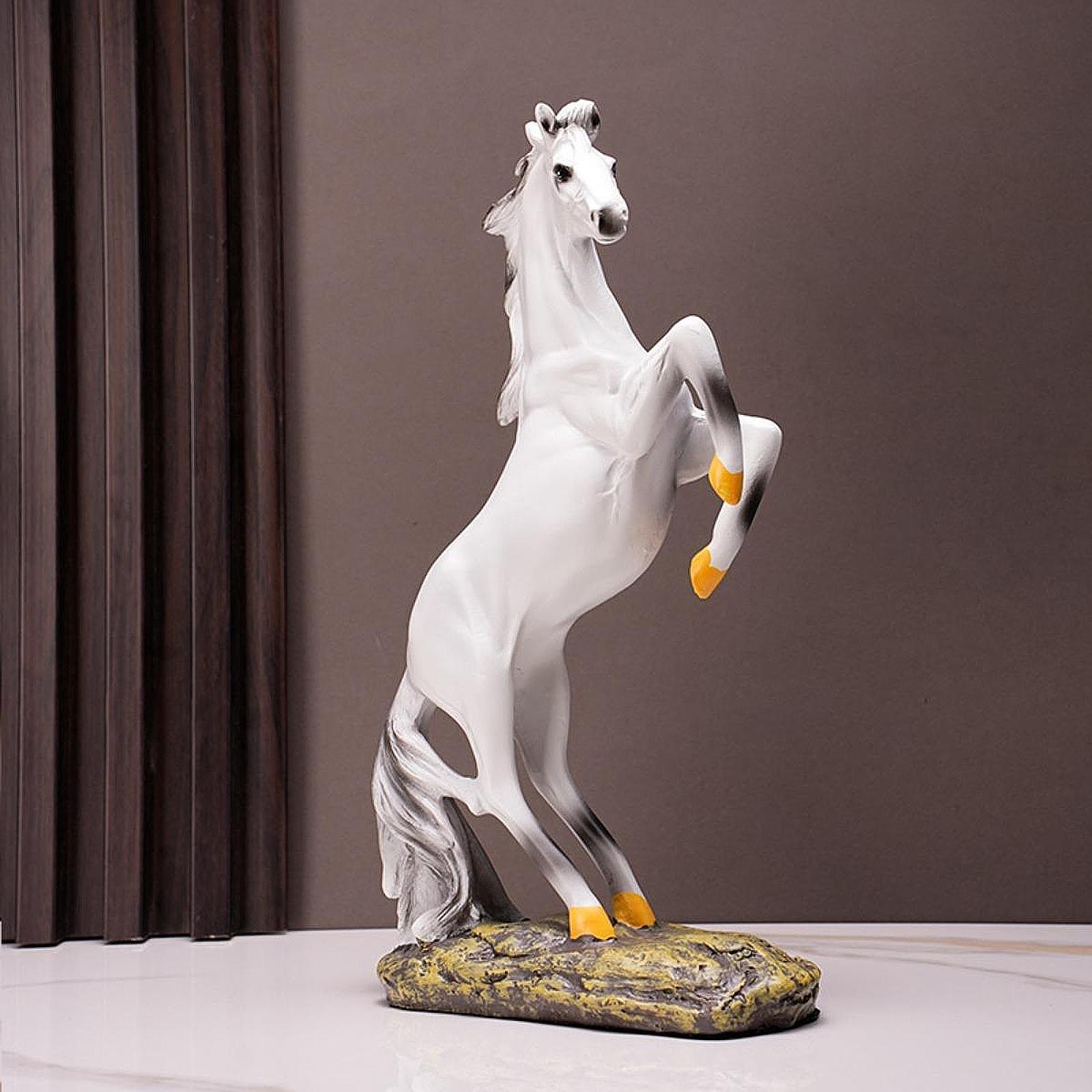 

Resin Horse Statue, Tabletop Ornament,Elegant Animal Collectible Statue Art Sculpture Piece, Horse Sculpture for Office, білий