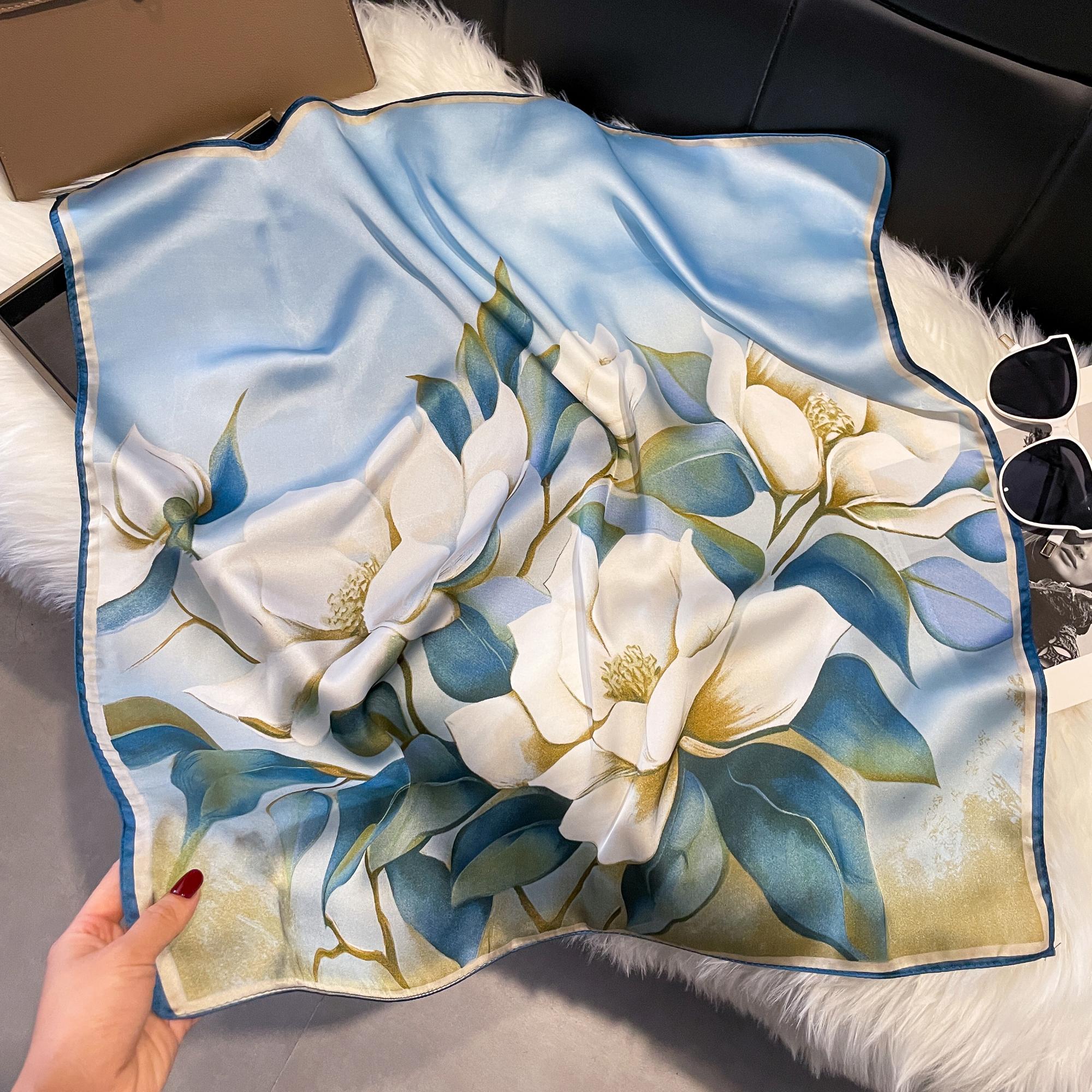 

Новый роскошный принт 70*70 см шелковый квадратный шарф женский мягкий атласный ободок для волос шейный платок галстук женский ободок фуляр сумка лента подарок