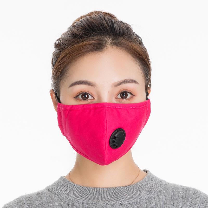 Unisex Black Cartoon Cotton Winter Mask with PM2.5 Anti-Smog and Dust Filter