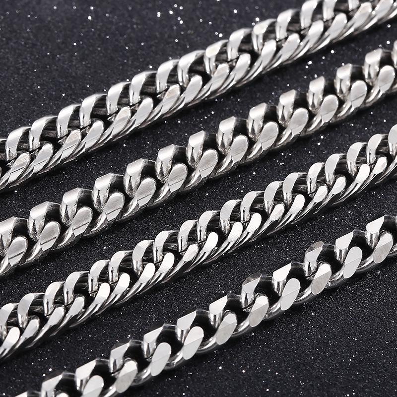 Unisex Cuban Cut Edge Titanium Steel Bracelet - Simple Whip Chain Fashion Jewelry