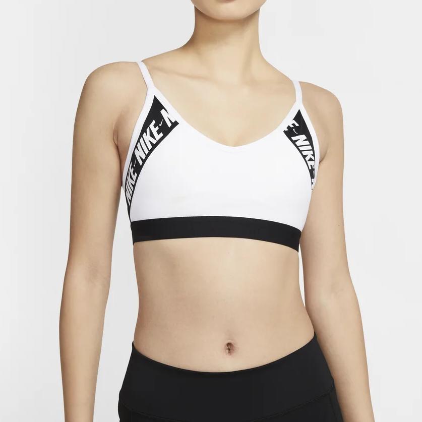 Nike Indy Logo Low Impact Sports Bra Women Underwear White CJ0560-100