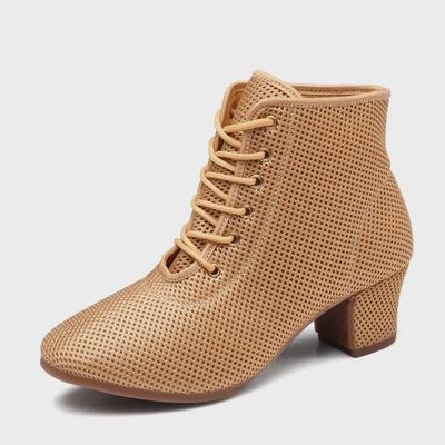 Wupa Czarne Oddychające Siateczkowe Buty do Tańca Jitterbug Sailor, Średni Wysoki Obcas, Edycja Letnia