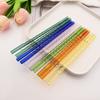 15 PCS Reusable Glass Straws, 8 Inch X 0.3" Thread Pattern Design Colored Drinking Straws, Include 12 Straight Straws, 2 Cleaning Brushes, 1 Bag