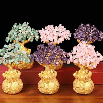 Lucky Tree Wealth Yellow Tree Natural Money Tree Ornaments Bonsai Style Wealth Luck Feng Shui Ornaments Craft
