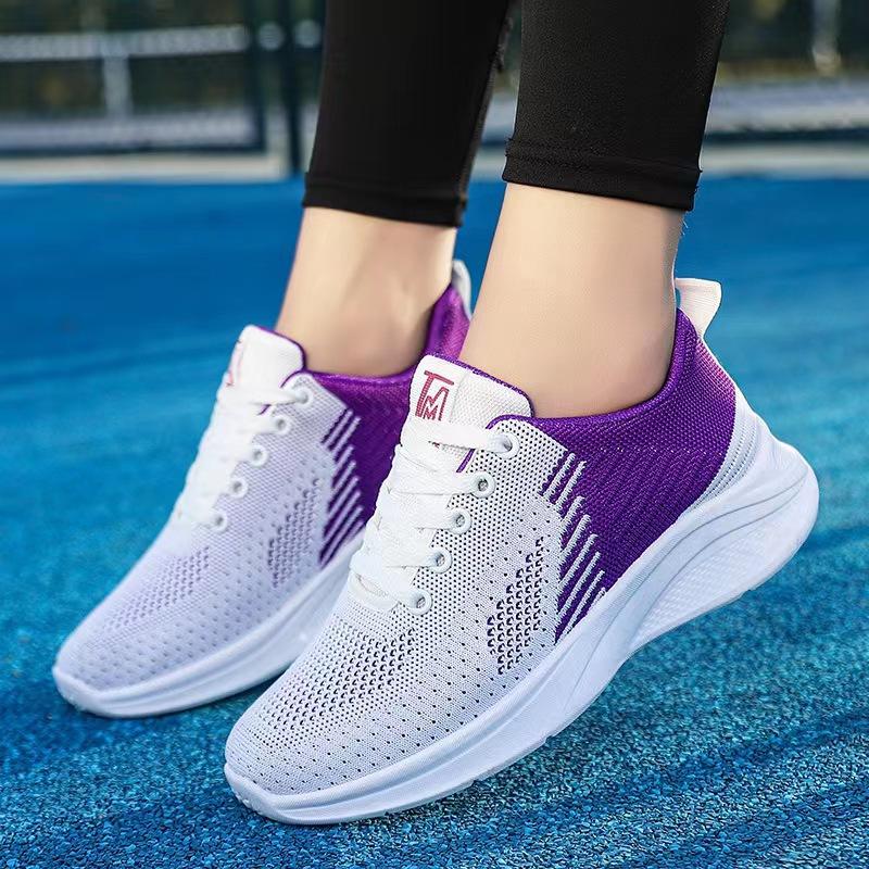 2025 spring and autumn new fly-woven mesh breathable sports women's shoes trendy comfortable and lightweight running shoes versatile casual shoes