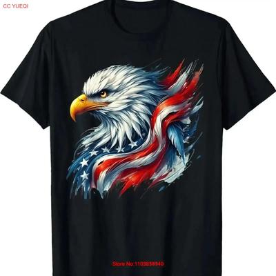 4th of July USA Flag Eagle Patriotic Pride Black T Shirt Vintage Washed Streetwear Homme Fashion Stylish Soft Breathable