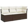 VidaXL Garden Sofa with Cushions 3-Seater, Seat with Backrest, Patio Furniture Backyard Terrace Outdoor, Brown 366218