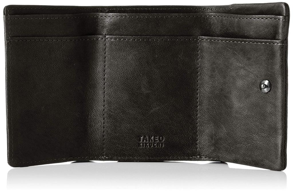 Takeo Kikuchi Oyster Black Tri-fold Wallet,