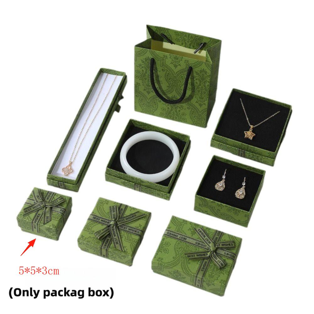 Matcha Green Gift Box Bow Ring Box Fashion Necklace Packaging Box  Luxury Packaging