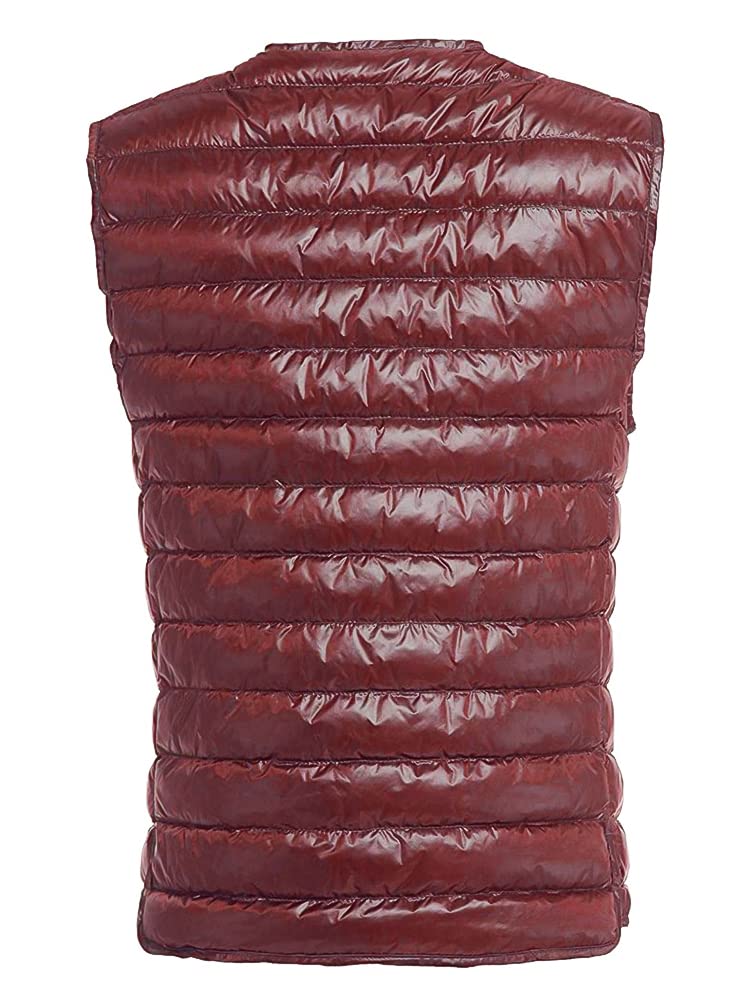 DUZTELYI Collarless Down Ultralight Inner Lightweight and Includes Compact Storage DU520 Men's Vest, Vest, Warm, Bag, (3XL, Red)
