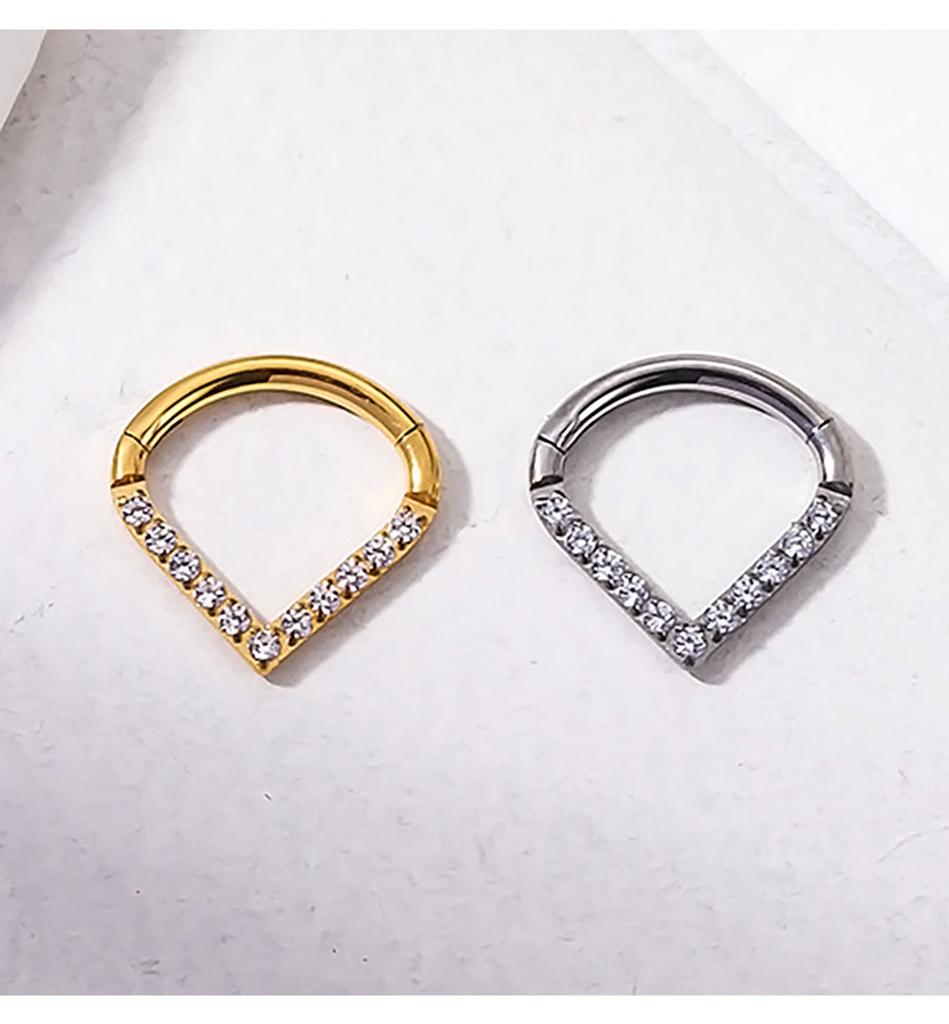 Anello Segmentato a Cerniera Goccia Lacrimale Acciaio Chirurgico 316L Septum Naso Clicker Piercing Labret Labbra Cartilagine Orecchio Daith Helix Orecchino