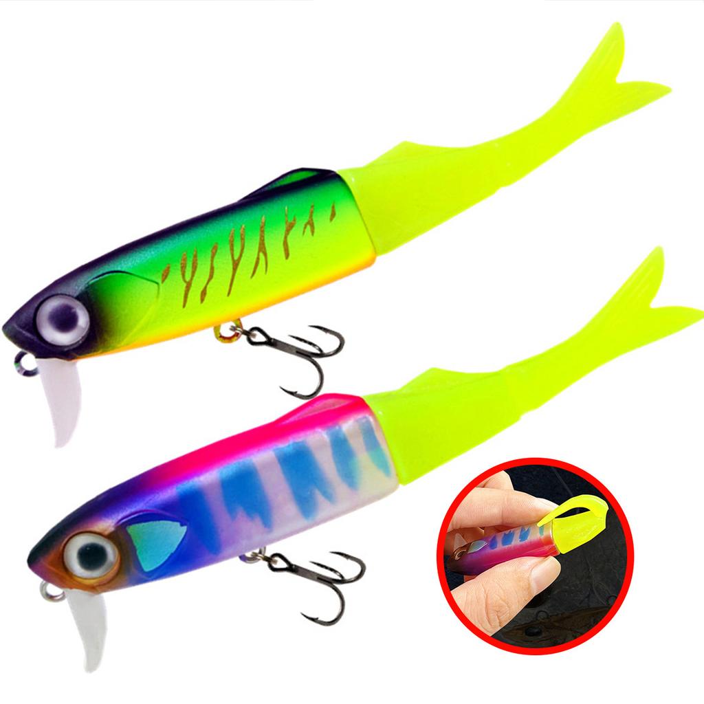 Oem Freshwater Bass Perch Trout Wobbler Fishing Lure Pesca Artificial Hard Baits 65mm 5g Floating Minnow Bait With 3 Soft Tail