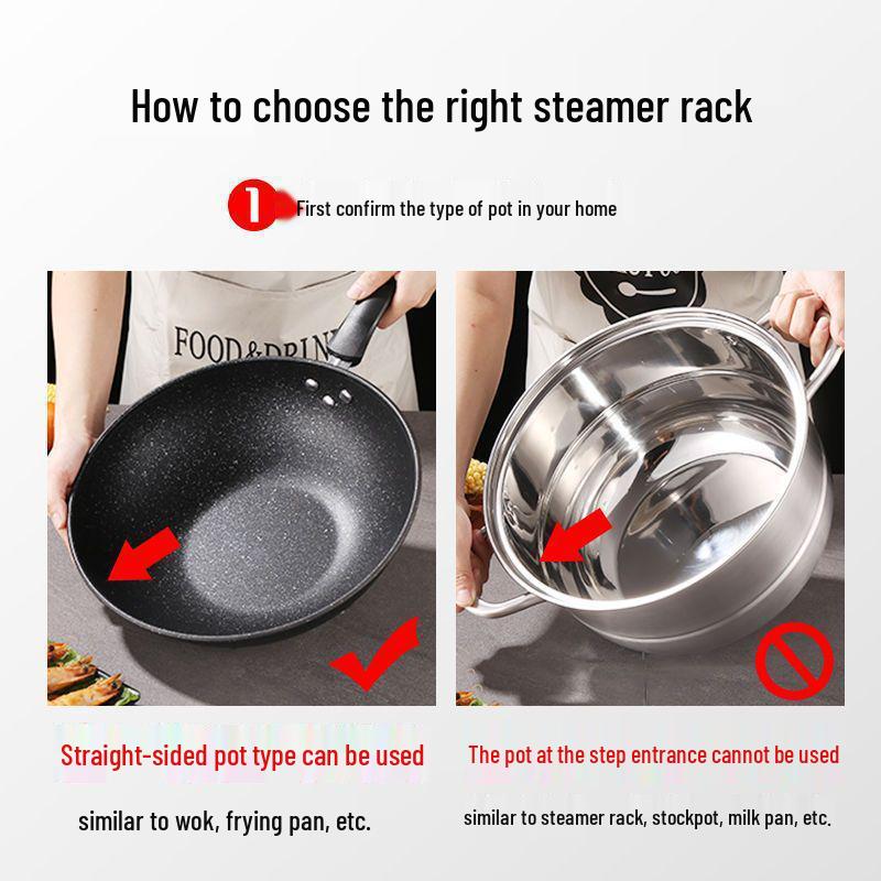 Universal Stainless Steel Steamer Rack & Tray for Electric Hot Pot and Wok
