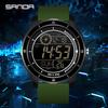 SANDA New 2205 Luxury Student Electronic Watch Sports Waterproof Multifunctional Timing LED Student Electronic Watch Alarm Clock