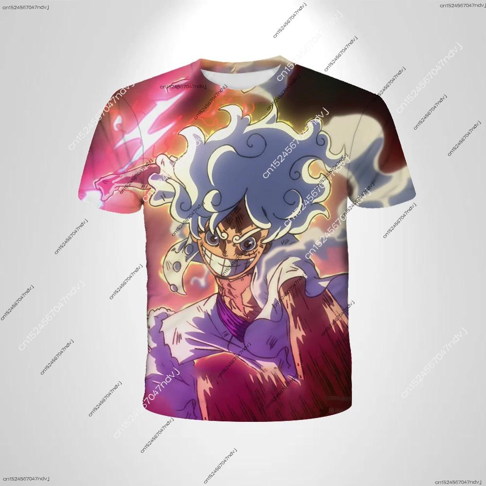

2025 New Adult Men/Women One Piece Fifth Gear Luffy 3D Printed Tshirt Anime Expo Theme Clothing Kids Summer Cartoon Short Sleeve 6XL