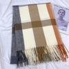 Plaid Scarf Women's Autumn Winter Imitation Cashmere Tassel Shawl Thick