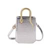 Internet Celebrity Bag New 2025 Korean Version Stone Pattern Personalized Handbag Ins Women Glossy Messenger Tote Bag Pu